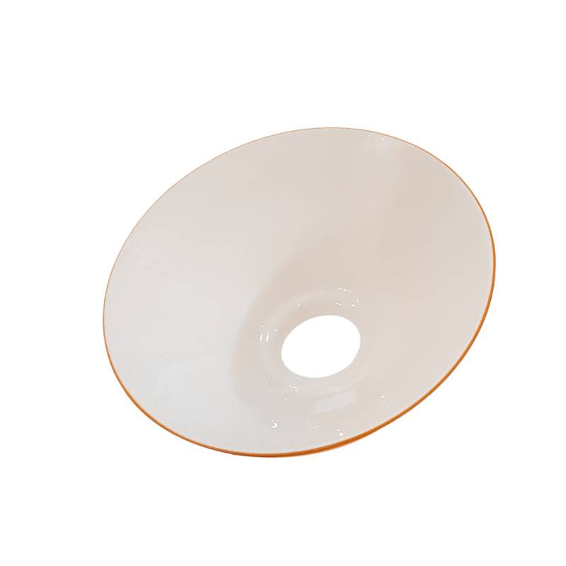 Sklenené tienidlo lesklé oranžové s hrdlom, priemer 20cm, montážny otvor: 5,7cm 